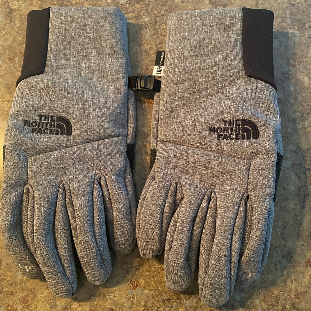The North Face winter gloves with touchscreen fingertips